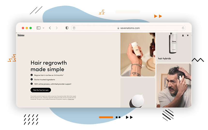 Hims landing page Example