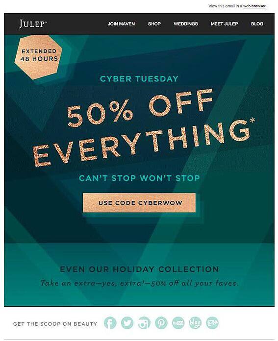 Holiday Email Campaigns - Cyber Monday Offers