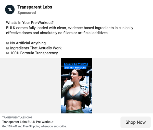 Transparent Labs PPC ads